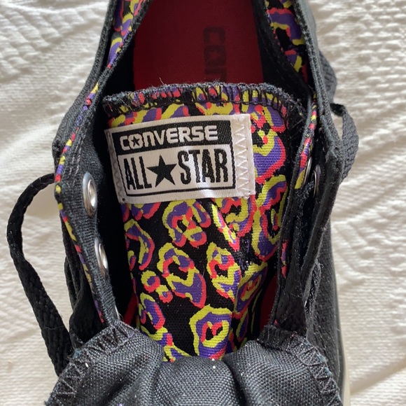 Converse All Star Black/ Multi Color Double Tongue Chuck Taylor Sneakers Sz 7 - Picture 9 of 10